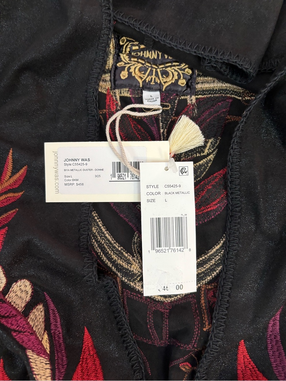 NWT Johnny Was Biya Metallic Duster Sz Large | Johnny Was Women Top - - Picture 6 of 10
